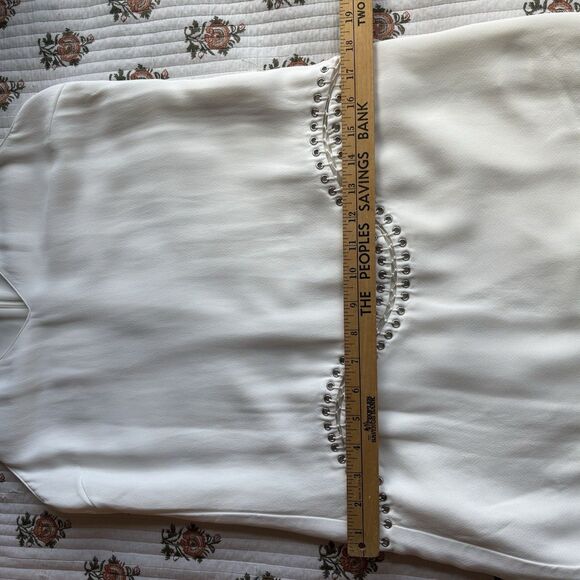 RAMY BROOK Ivory White Shift Laced Up Detail Dress Size 6 Bride Cocktail - Picture 5 of 10